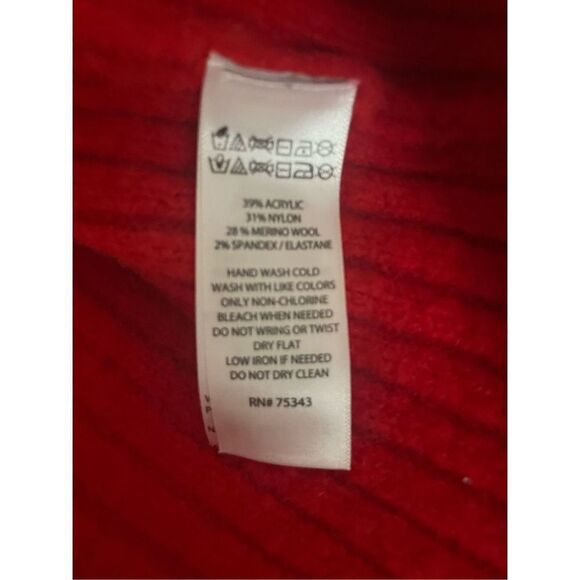 Rachel Zoe medium red cowl neck turtleneck medium drop shoulder sweater - Picture 4 of 4
